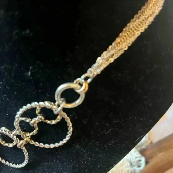 Vintage Mixed Metal Chain Necklace Multicolor Adjustable 22" Lobster Clasp - Picture 4 of 7